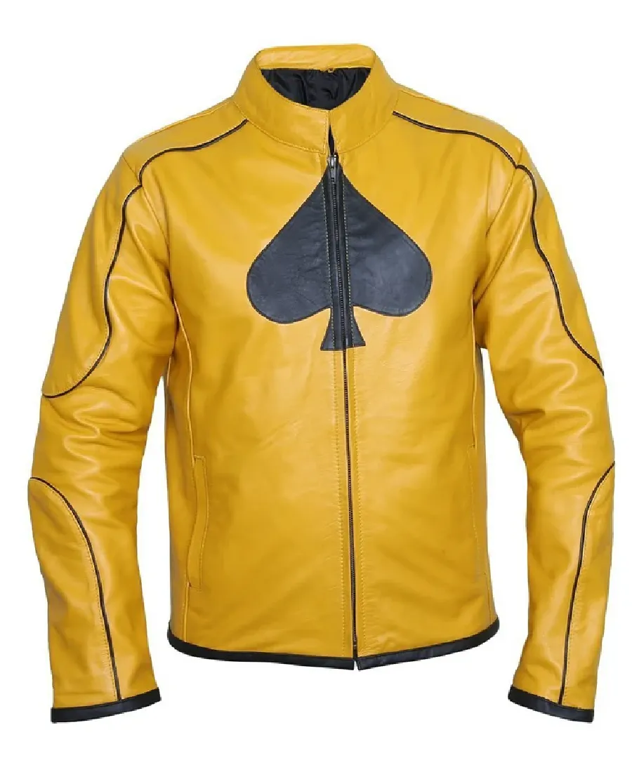 Classy Mustard Yellow leather jacket