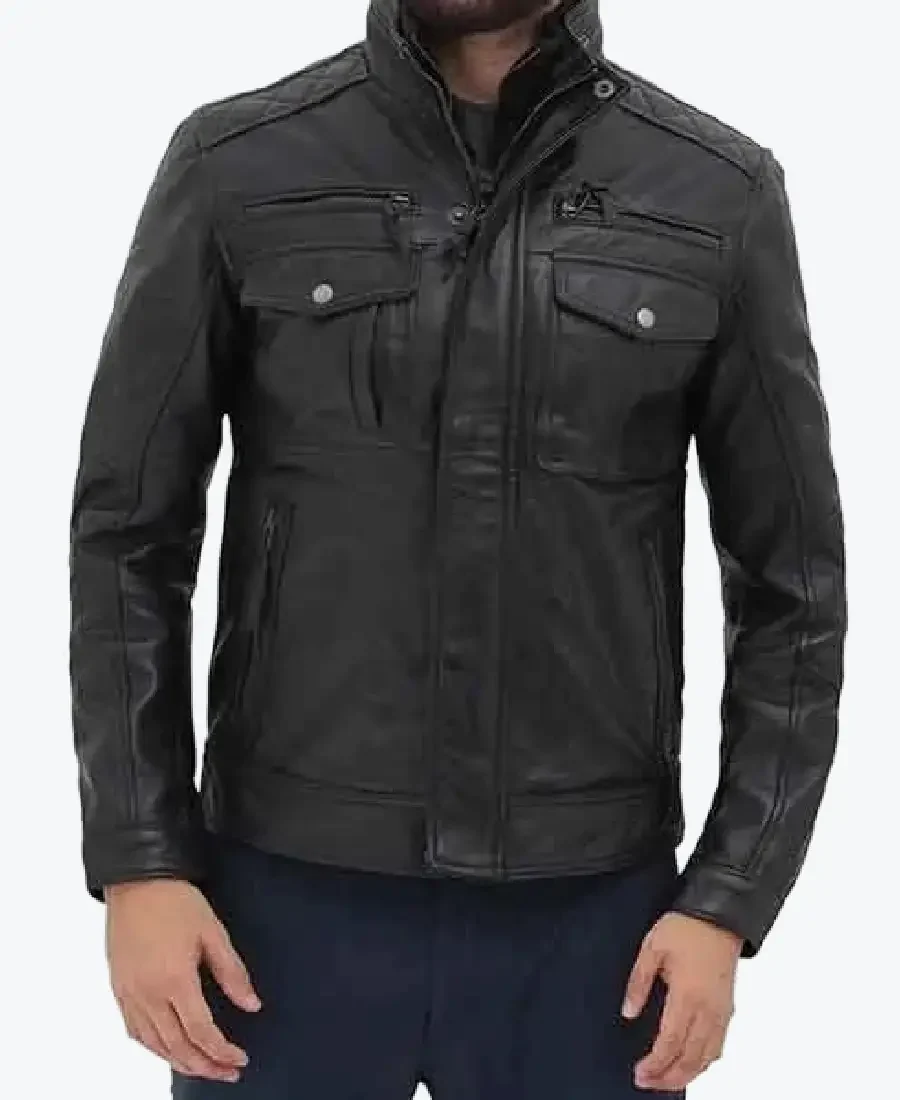 Daniel Men’s Black Leather Motorcycle Jackets Rare Jacket