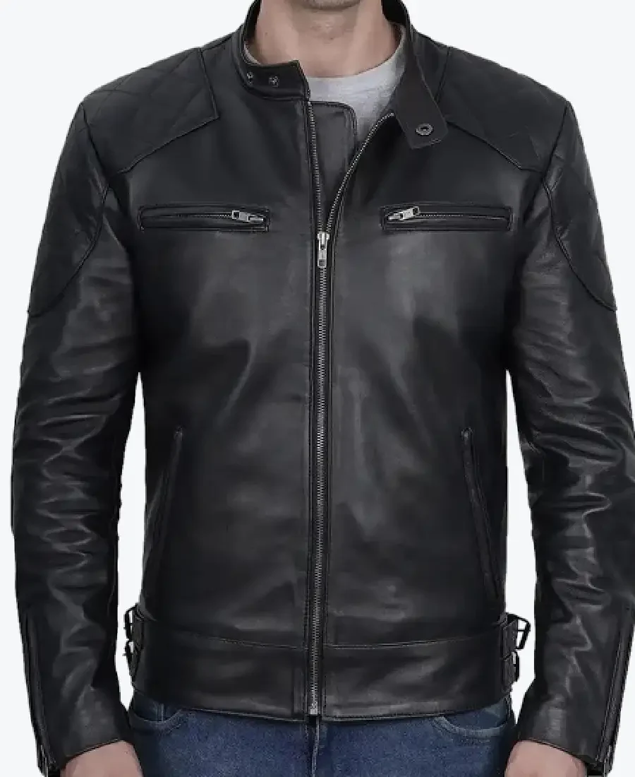 David Black Moto Cafe Racer Biker Leather Jackets Rare Jacket