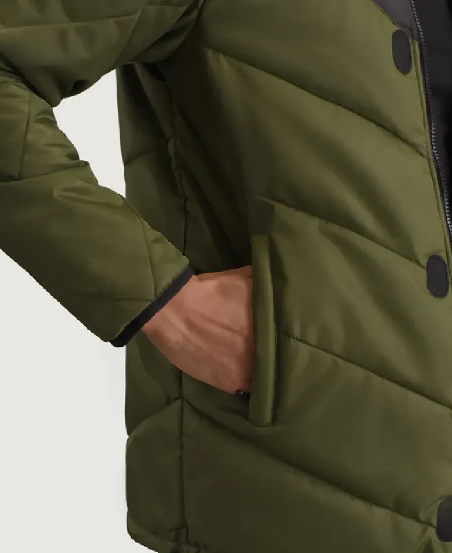 Black And Green Hooded Puffer Jacket 5 Black And Green Hooded Puffer Jacket - Image 5