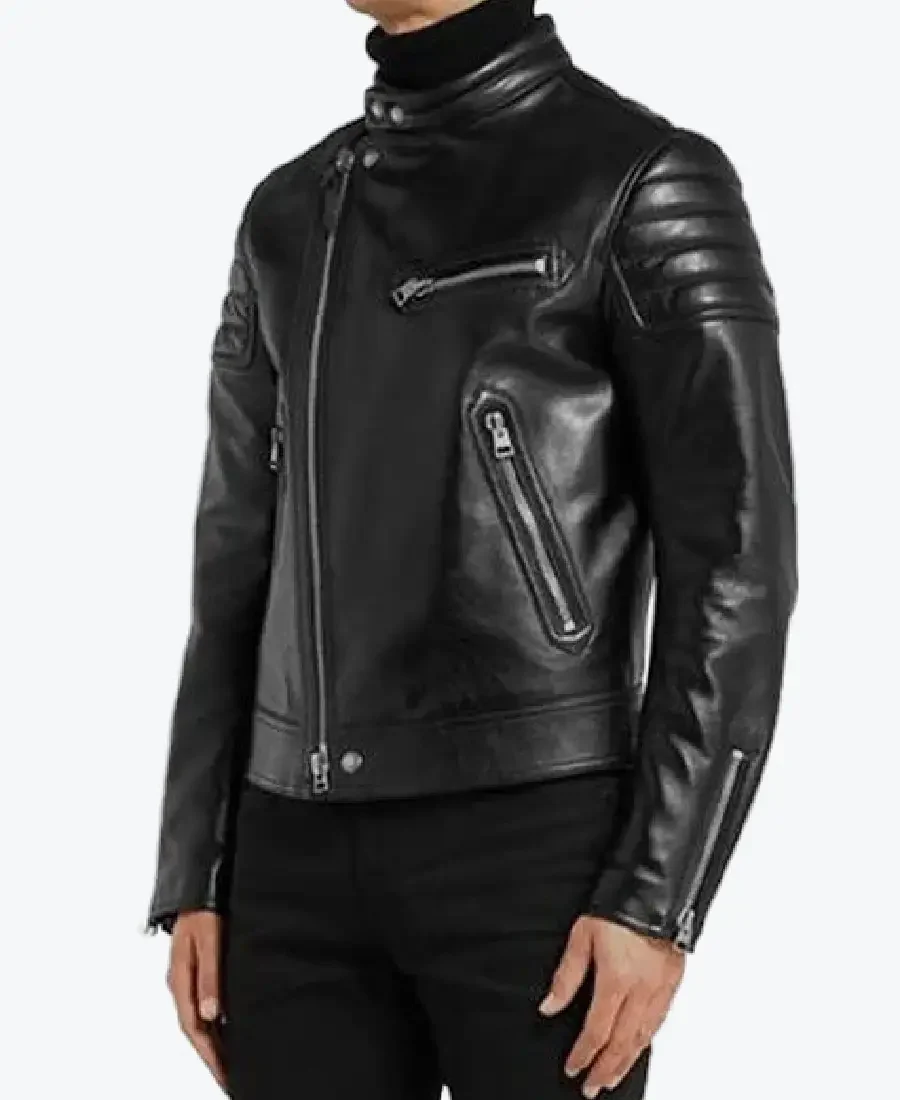 Men’s Black Padded Sleeves Biker Leather Jackets men’s black padded sleeves biker leather jackets rare jacket