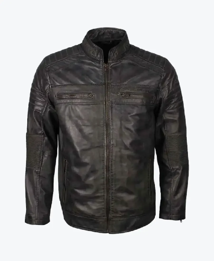Men’s Cafe Racer Waxed Biker Leather Jackets men’s cafe racer waxed biker leather jackets rare jacket