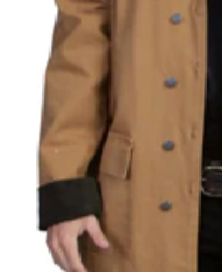 Men'S Camel Long Canvas Duster Coat 4 Men'S Camel Long Canvas Duster Coat - Image 4