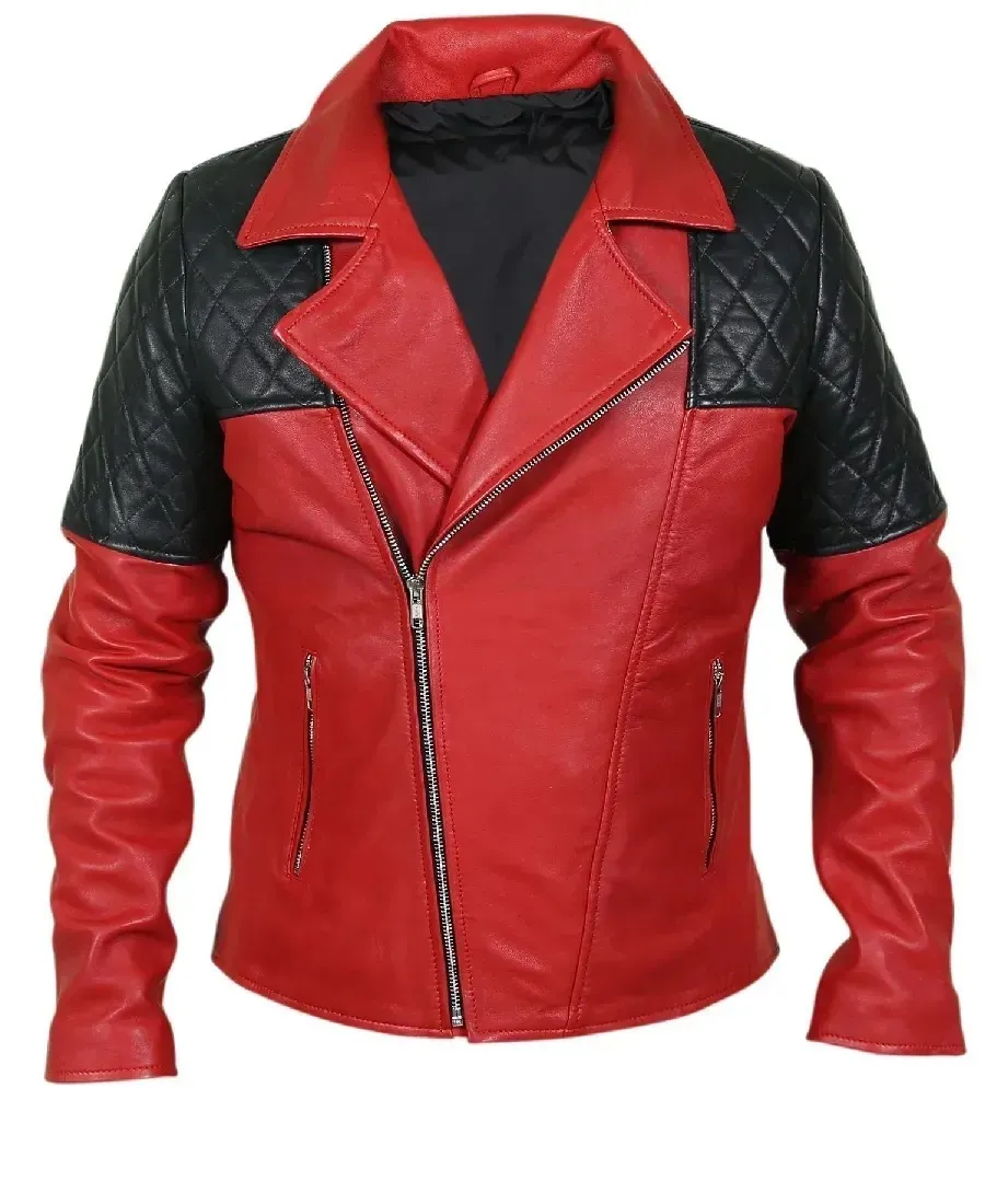 Men's Red Genuine Leather Jacket
