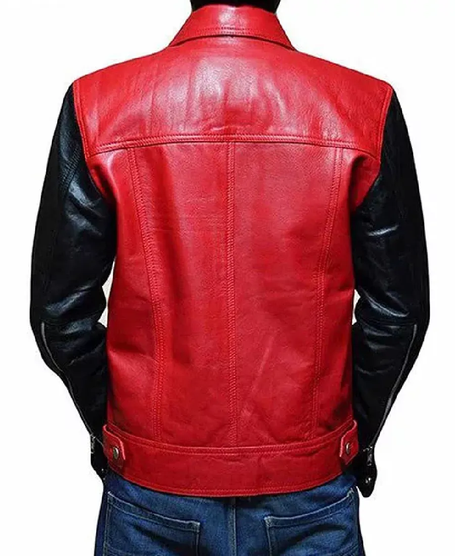 Alternative view of Men’s Red and Black Leather Jacket