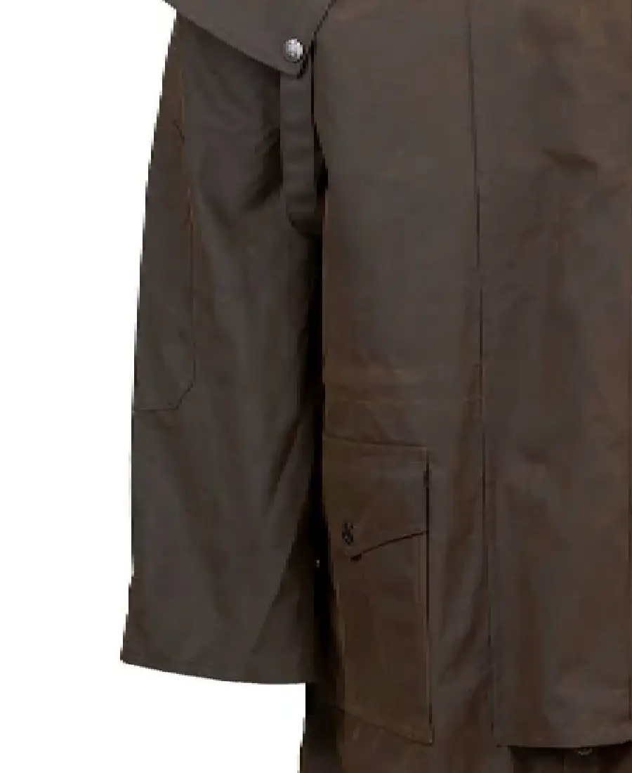 Men'S Distressed Dark Brown Canvas Duster Coat 4 Men'S Distressed Dark Brown Canvas Duster Coat