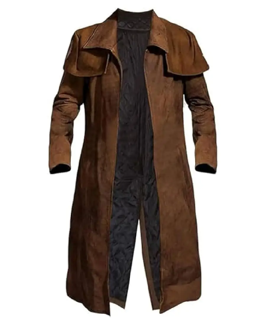 Men's Western Distressed Suede Canvas Duster Coat