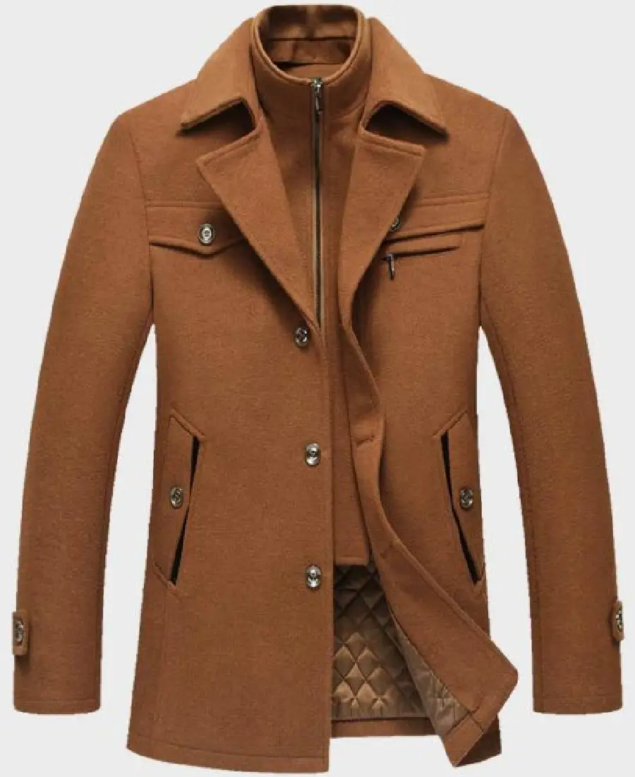 Men's Winter Lapel Style Wool Coat