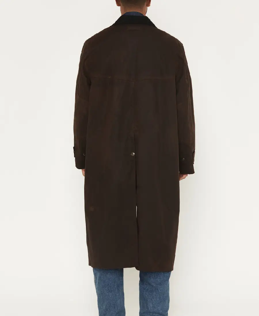 Men's Dark Brown Canvas Duster Coat