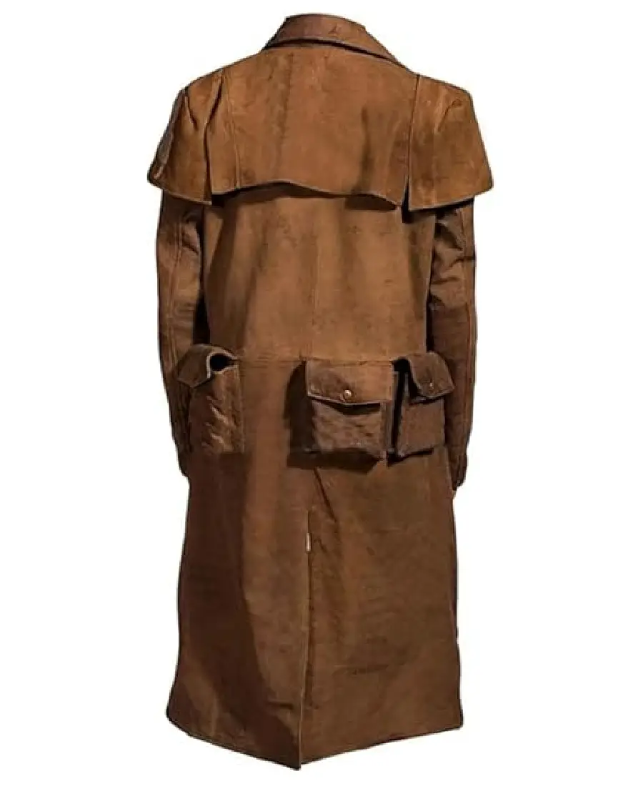 Alternative view of Men's Western Distressed Suede Canvas Duster Coat