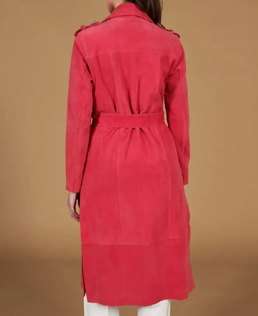 Shop The Women's Pink Suede Leather Coat