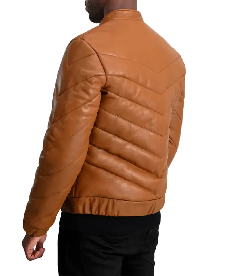 Alternative view of Travis Brown Leather Puffer Jacket