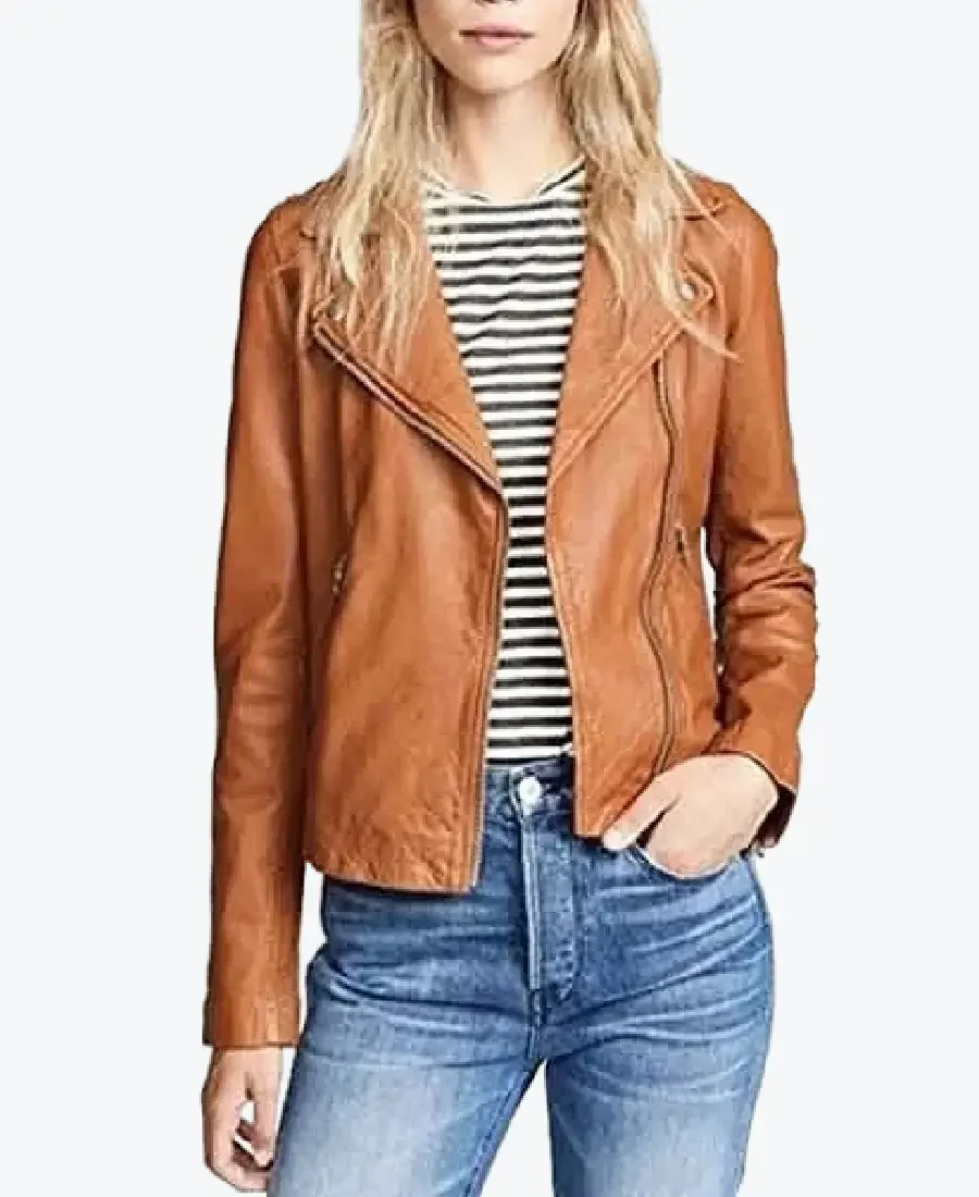 Women’s Brown Biker Leather Jacket - Rare Jackets