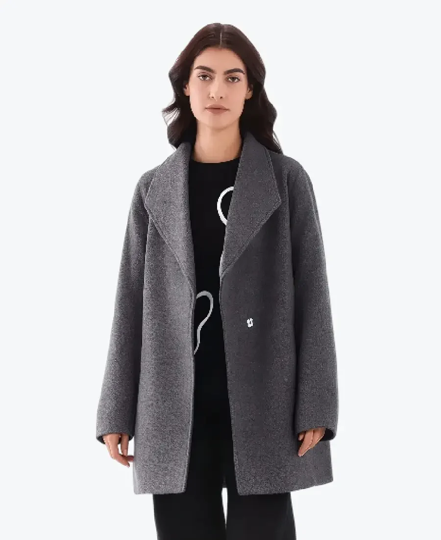 Women'S Grey Mix Wool Coat women's grey mix wool coat - rare jackets