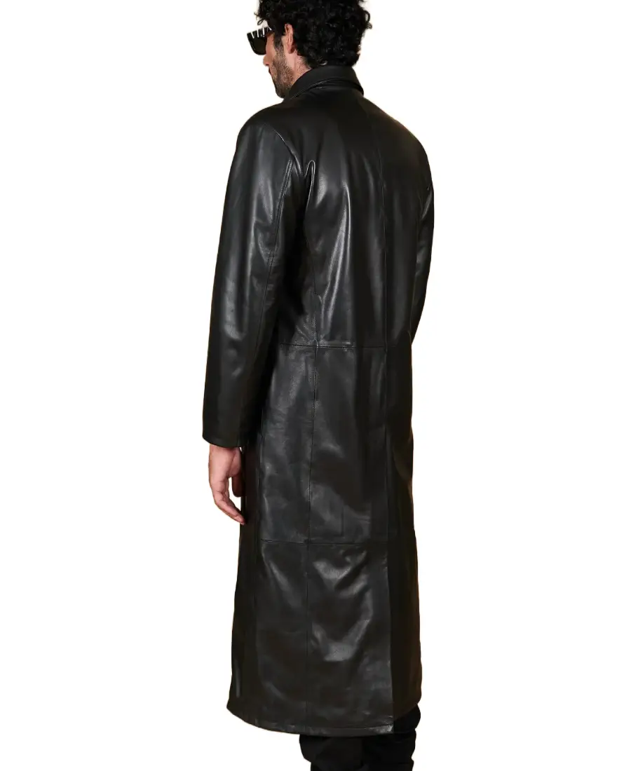 Shop The Men's Black Long Leather Coat - Trendy Leather Jackets