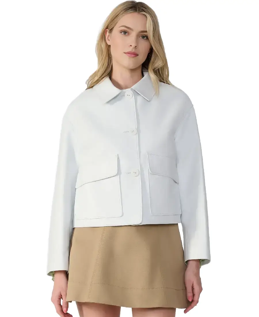 Ella White Leather Jacket Trendy Leather Jackets