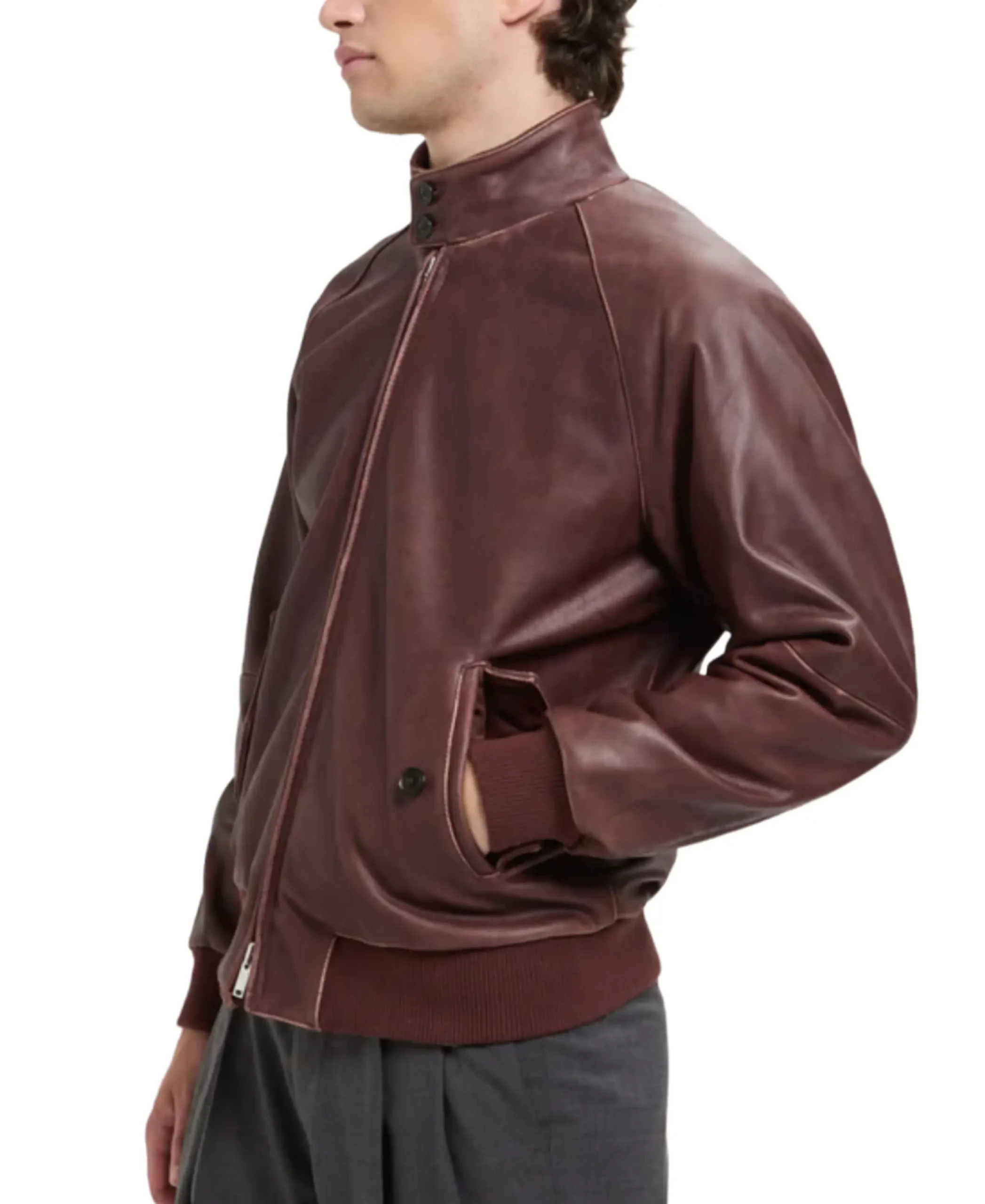 G9 Andorra Maroon Leather Jacket 3 G9 Andorra Maroon Leather Jacket Side - Trendy Leather Jackets