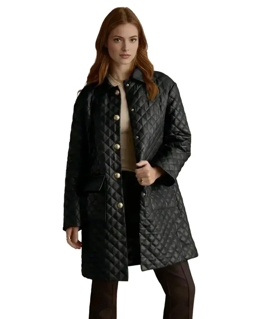 Women'S Quilted Black Leather Coat 3 Women'S Quilted Black Leather Coat