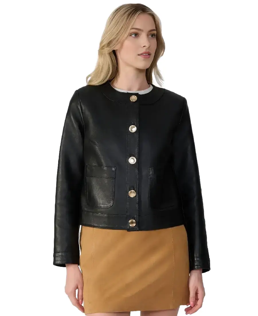 Margot Black Leather Jacket 3 Margot Black Leather Jacket Side - Trendy Leather Jackets