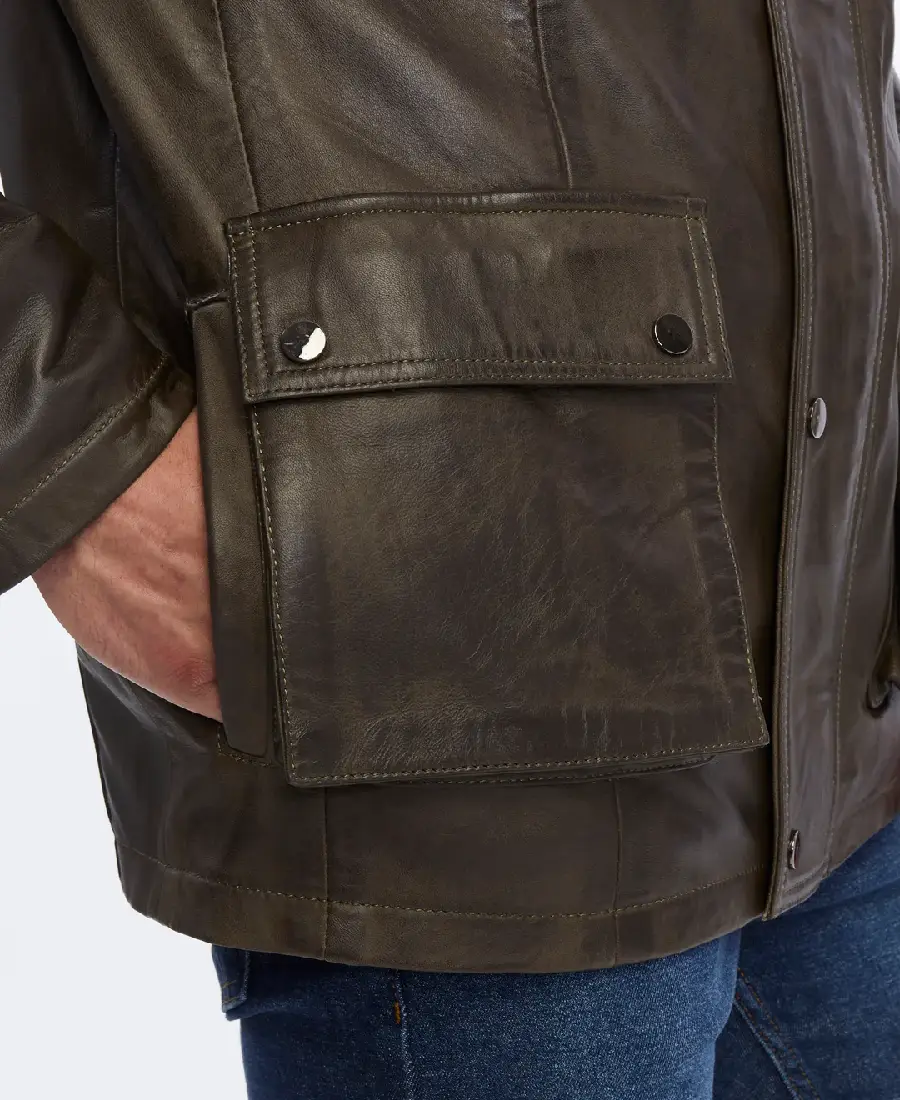 Men'S Dark Brown Bomber Leather Jacket 5 Men'S Dark Brown Bomber Leather Jacket Pocket - Trendy Leather Jackets
