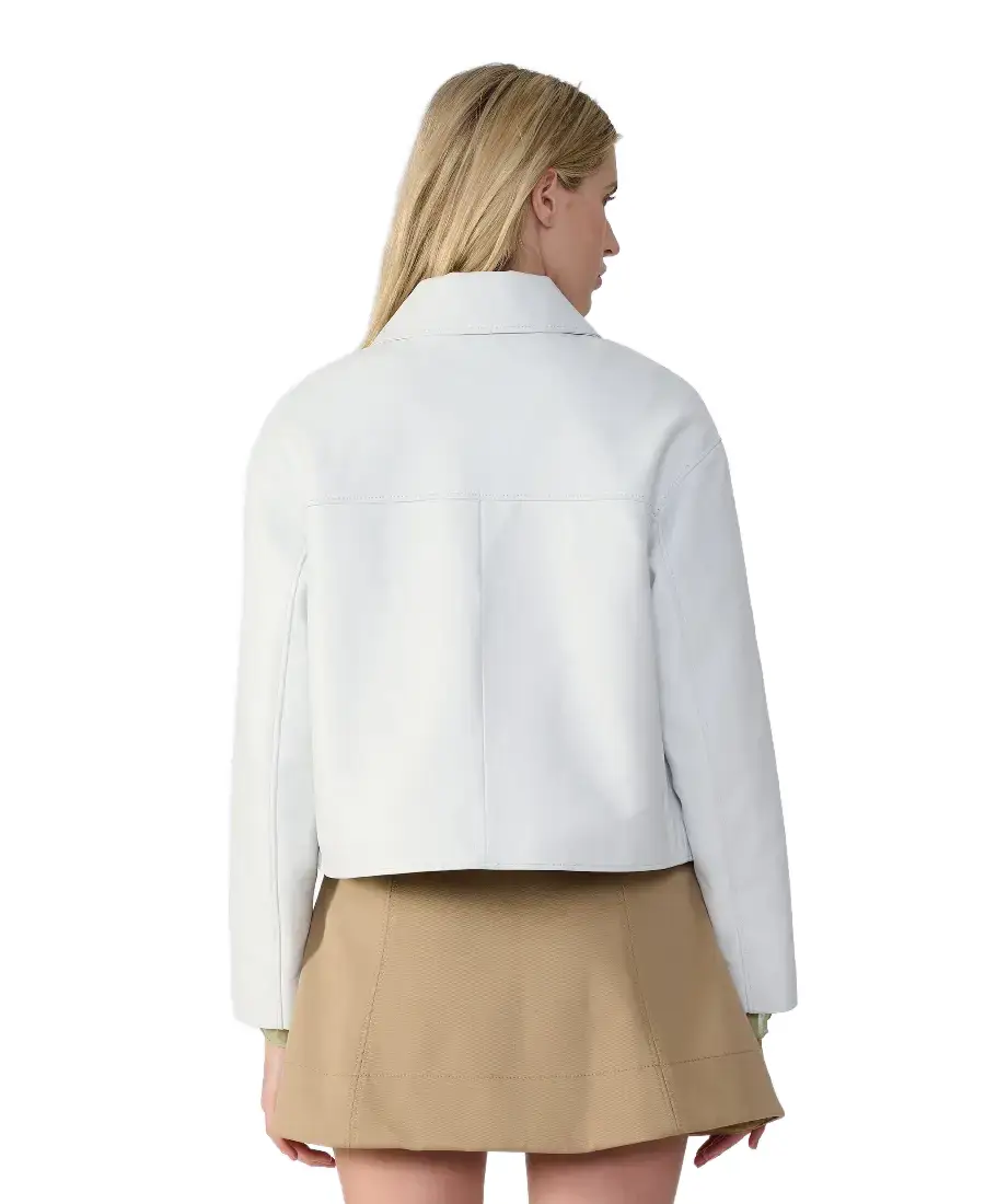 Shop The Ella White Leather Jacket - Trendy Leather Jackets