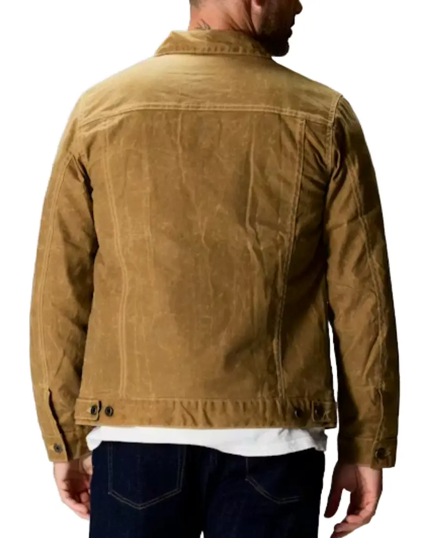 Shop TheMen's Brown Flannel Trucker Jacket - Brown - Trendy Leather Jackets