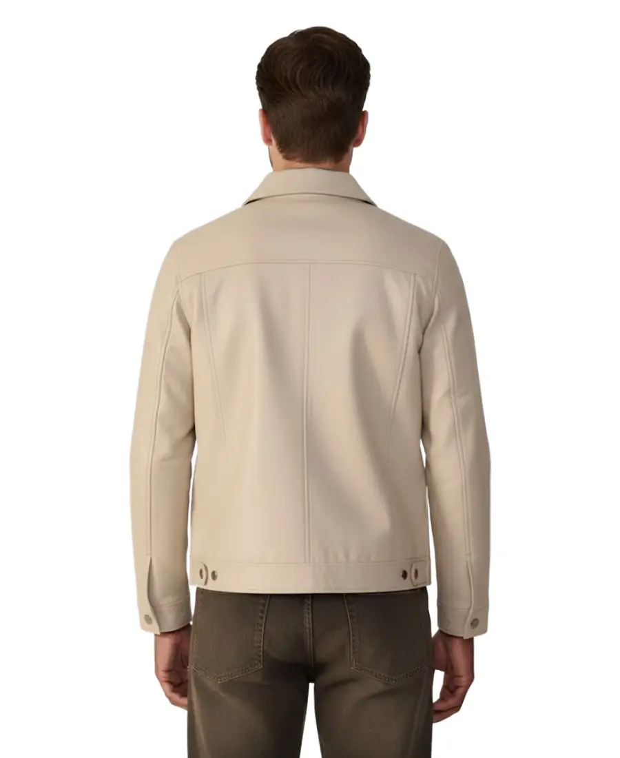 Shop The Jude Beige Leather Jacket - Trendy Leather Jackets