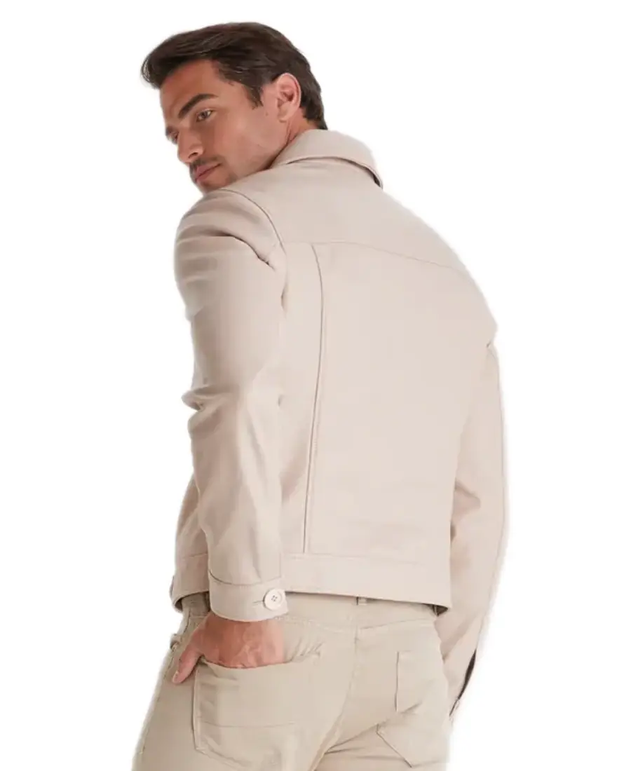 Shop The Marcus Cream Leather Jacket - Trendy Leather Jackets