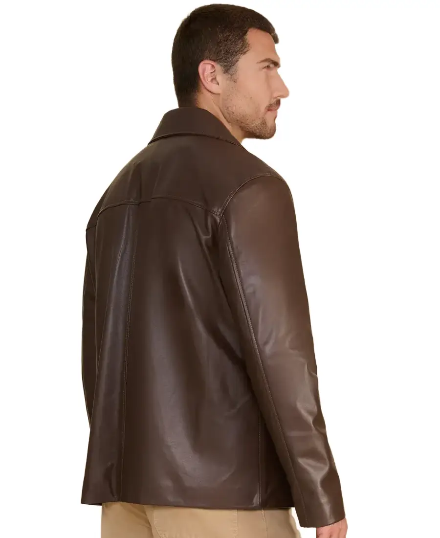 Shop The Men's Dark Brown Relaxed Leather Jacket - Trendy Leather Jackets