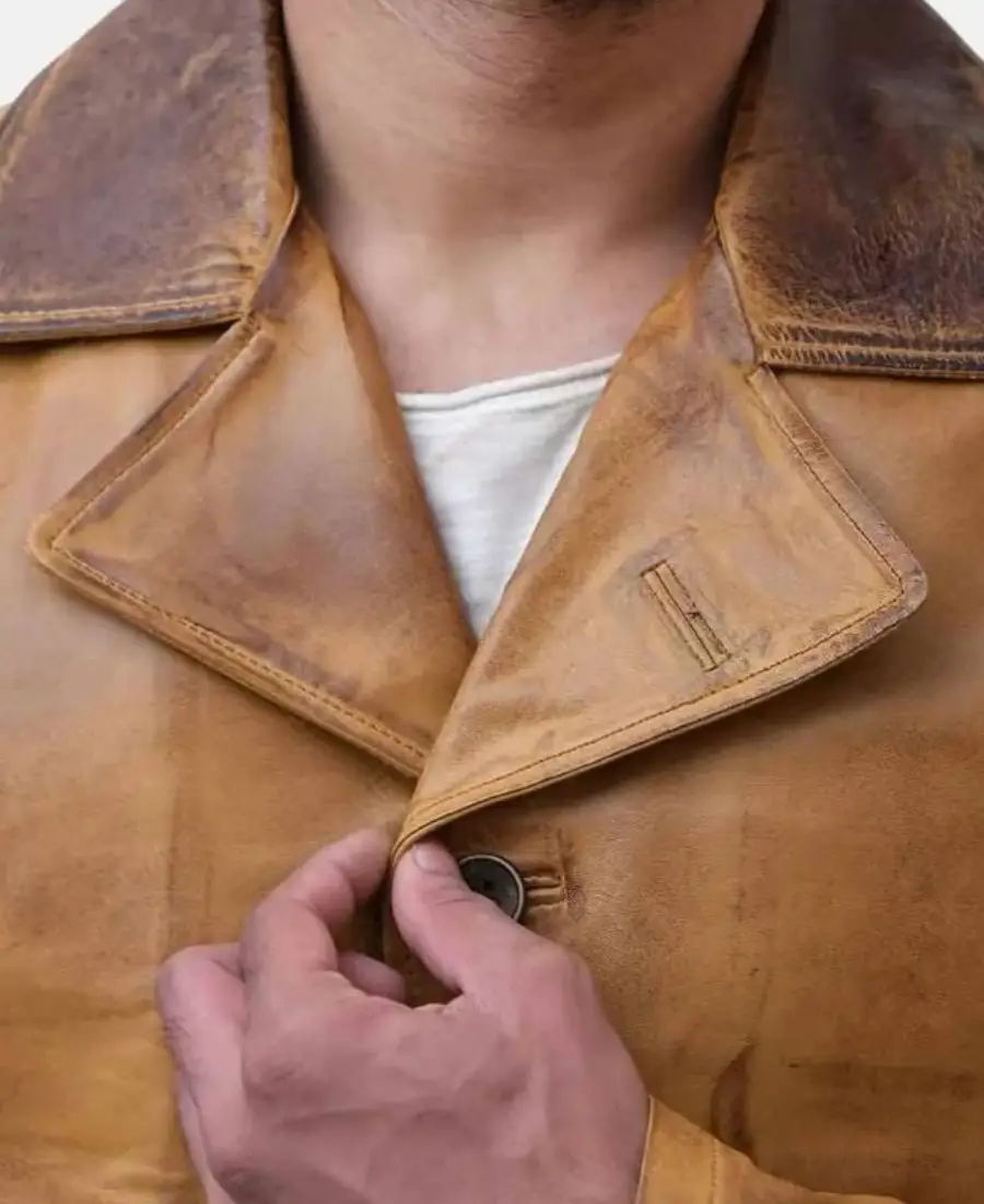 Men'S Plain Brown Leather Coat 4 Men'S Plain Brown Leather Coat