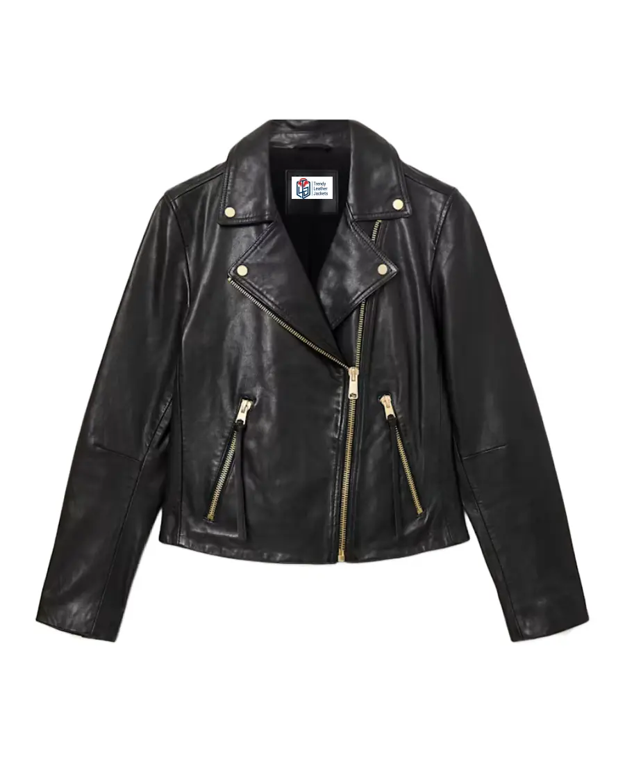 Dalby Slim Fit Leather Biker Jacket 3 Dalby Slim Fit Leather Biker Jacket Front - Trendy Leather Jackets