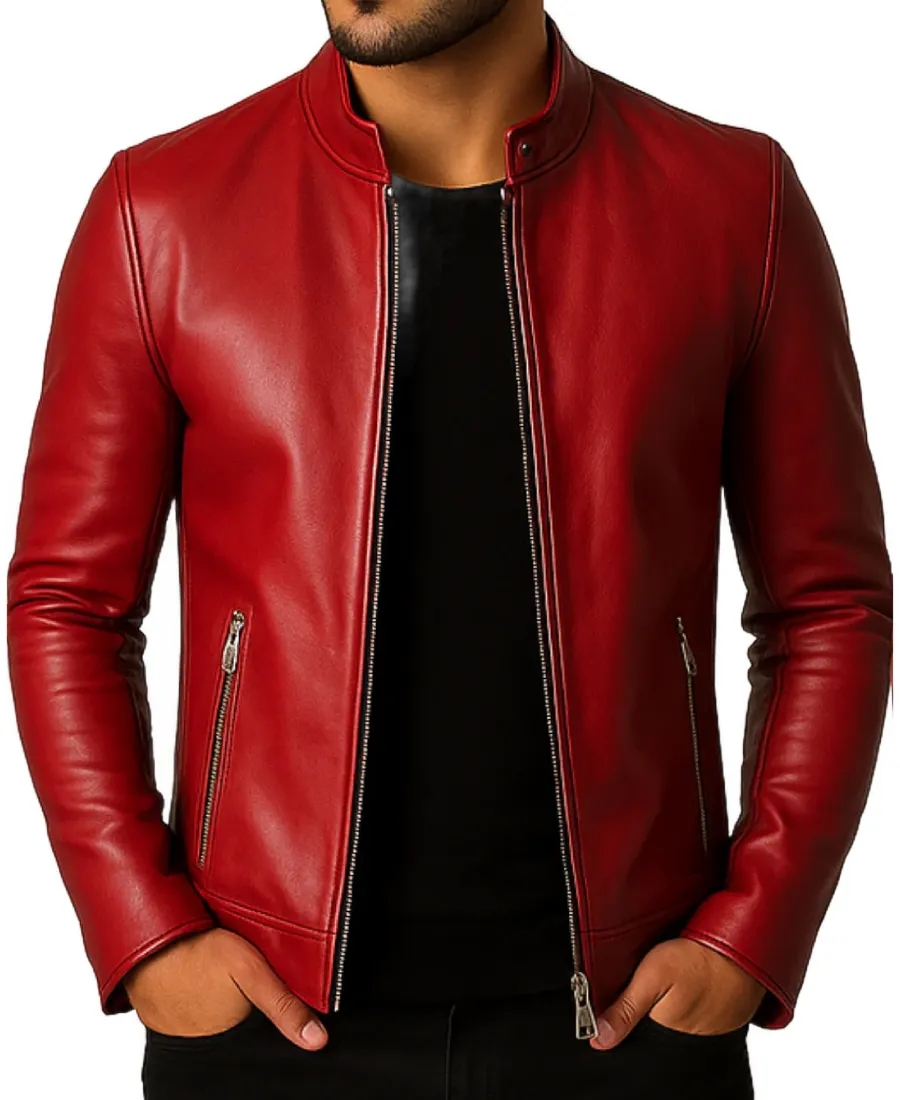 Men's Arthur Red Leather Jacket