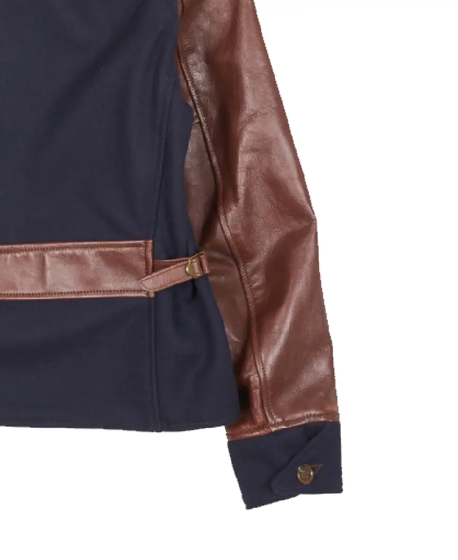 Men'S Brown And Navy Leather Jacket 4 Men'S Brown And Navy Leather Jacket Cuffs - Trendy Leather Jackets