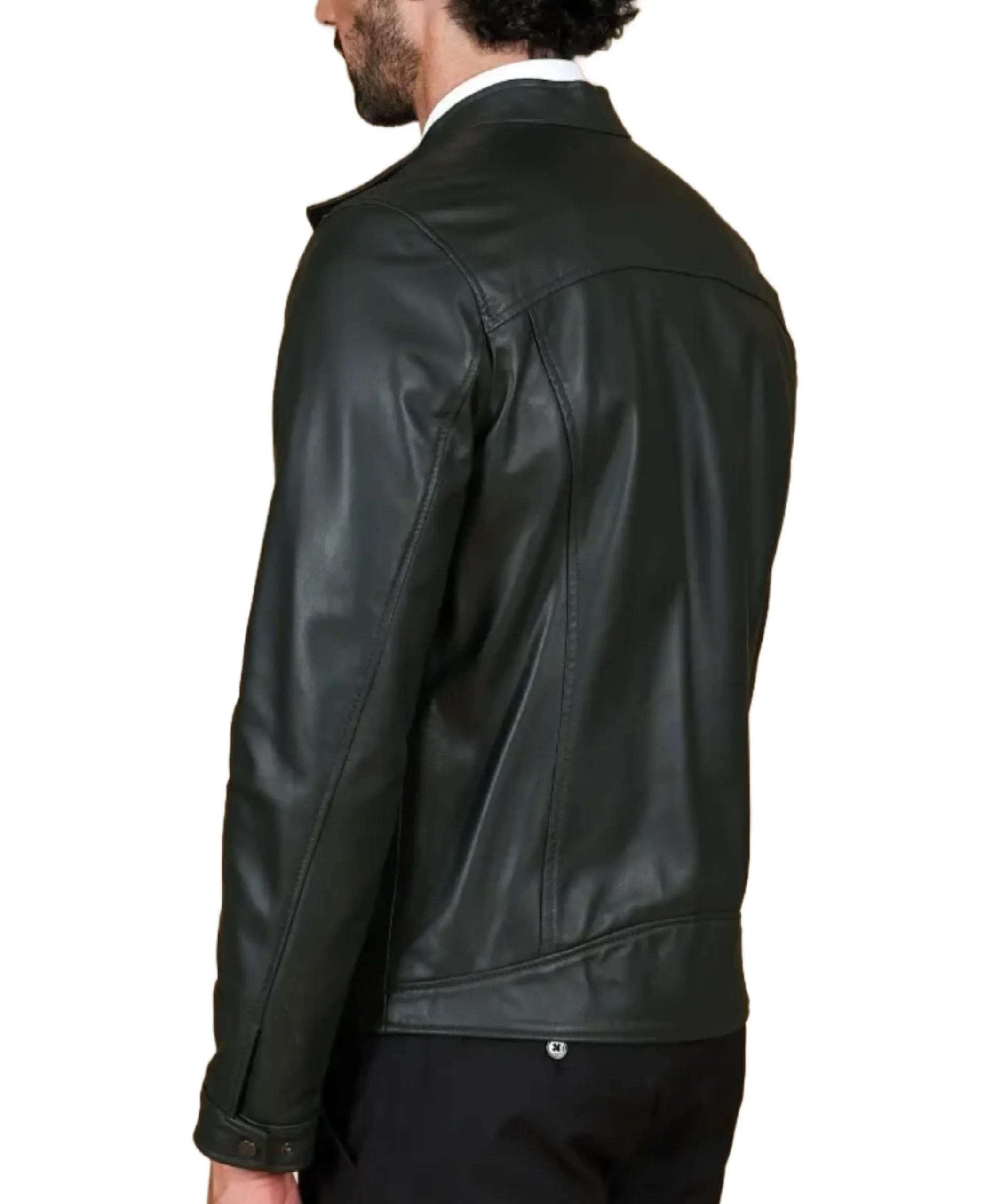 Men'S Dark Green Natural Leather Jacket 2 Shop The Men'S Dark Green Natural Leather Jacket - Trendy Leather Jackets