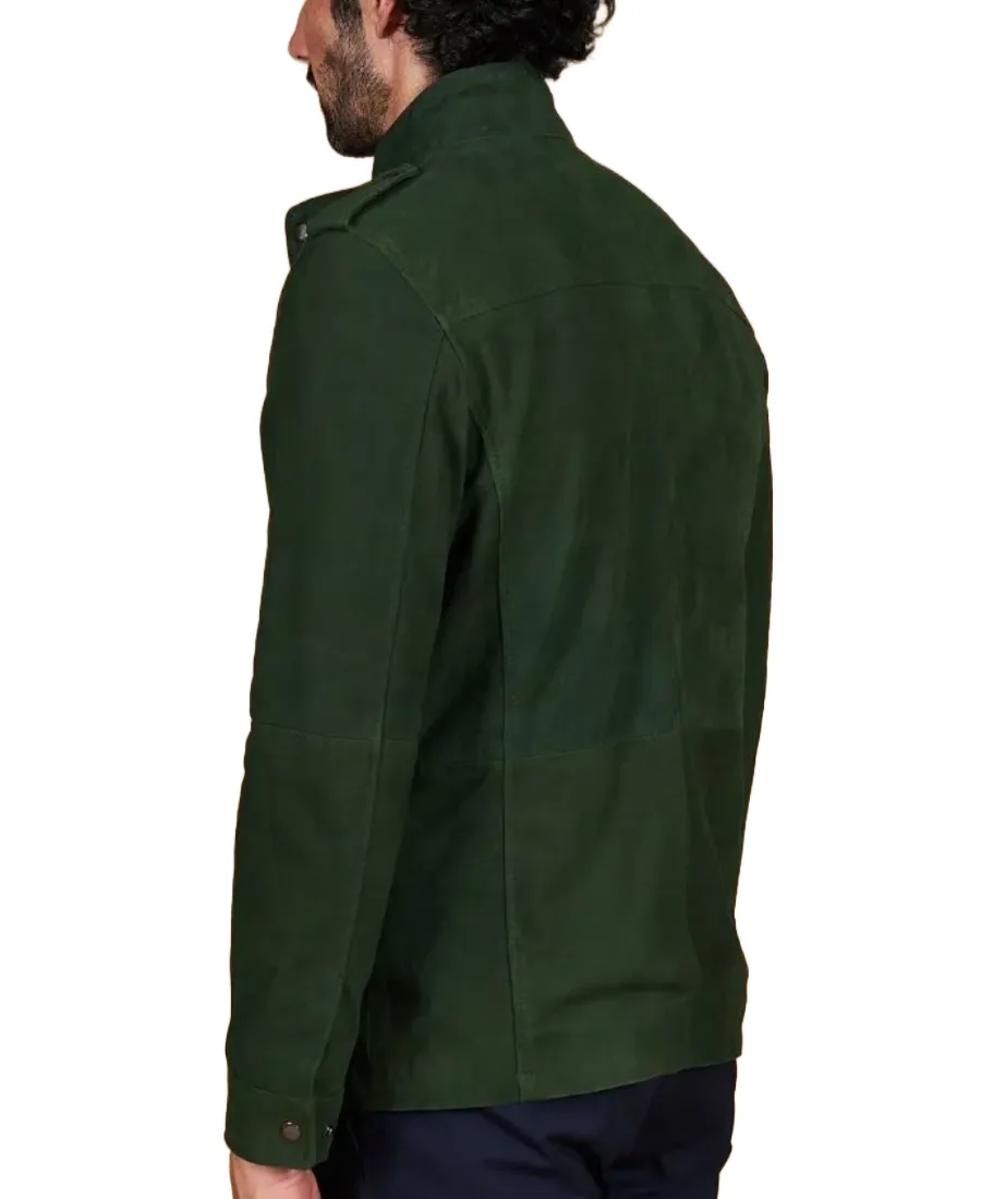 Shop The Men's Green Saharan Suede Leather Jacket - Trendy Leather Jackets