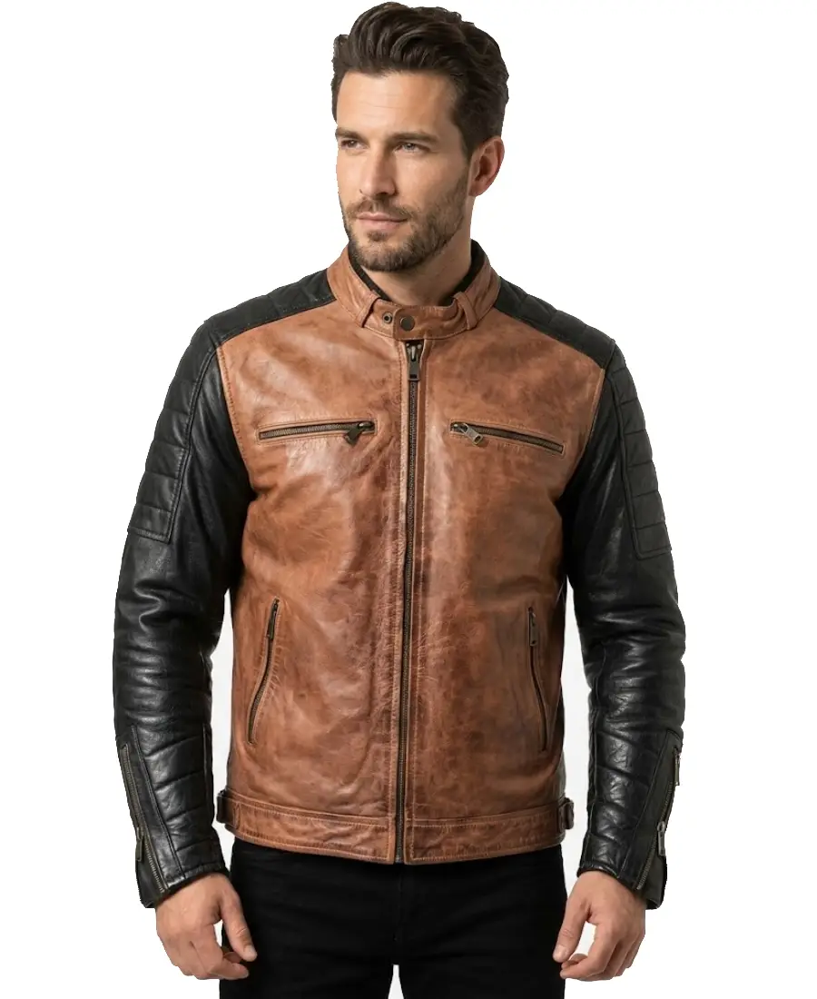 Men'S Helston Motorcycle Leather Jacket 3 Men'S Helston Motorcycle Leather Jacket - Trendy Leather Jackets