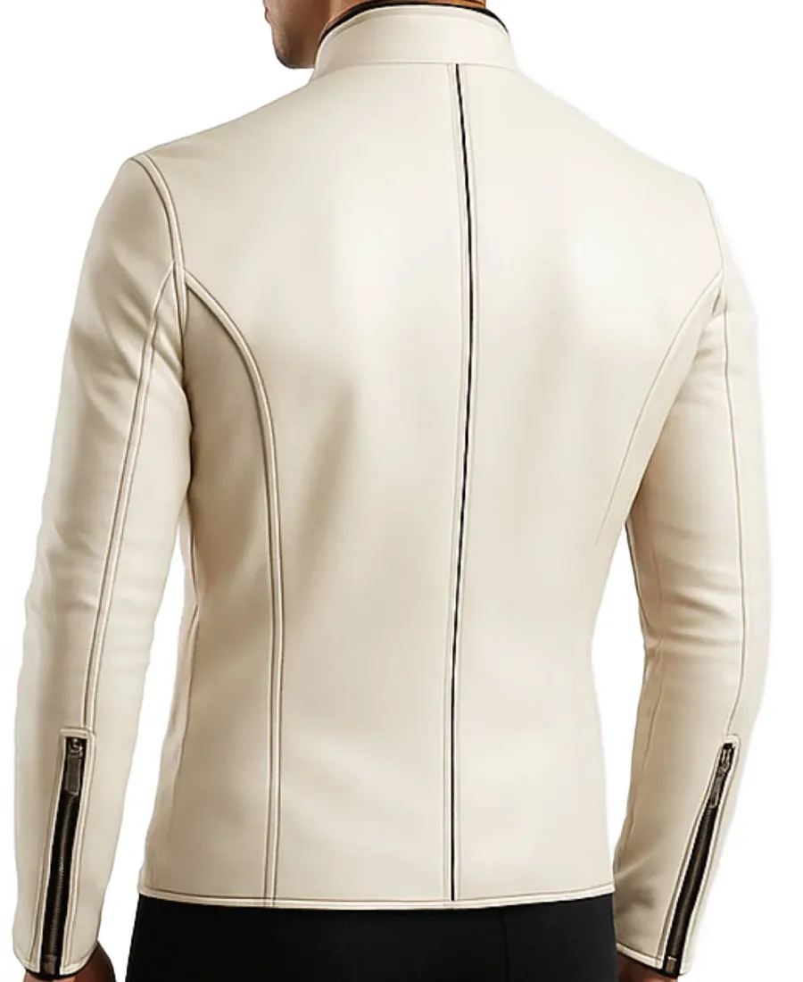 Shop The Men's Logan Off White Leather Jacket - Trendy Leather Jackets