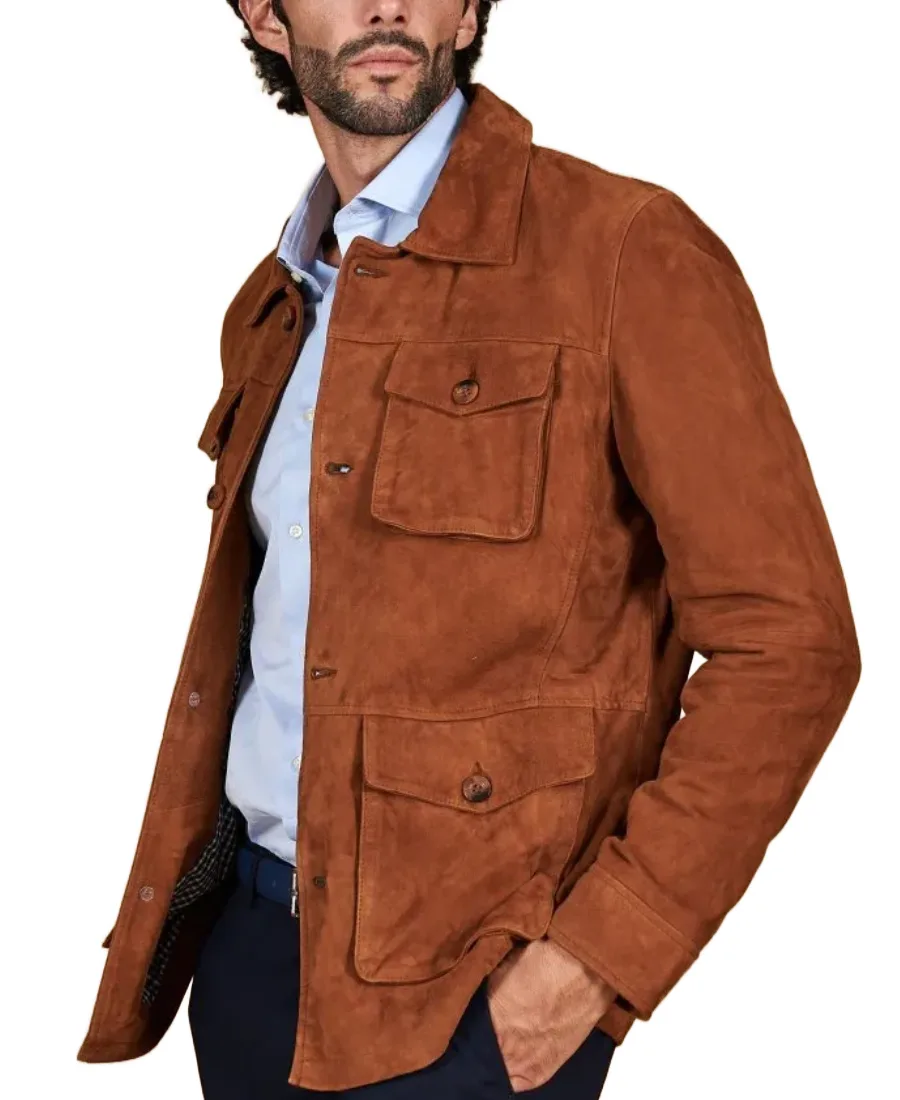 Men'S Saharan Brown Suede Leather Jacket 3 Men'S Saharan Brown Suede Leather Jacket Side - Trendy Leather Jackets