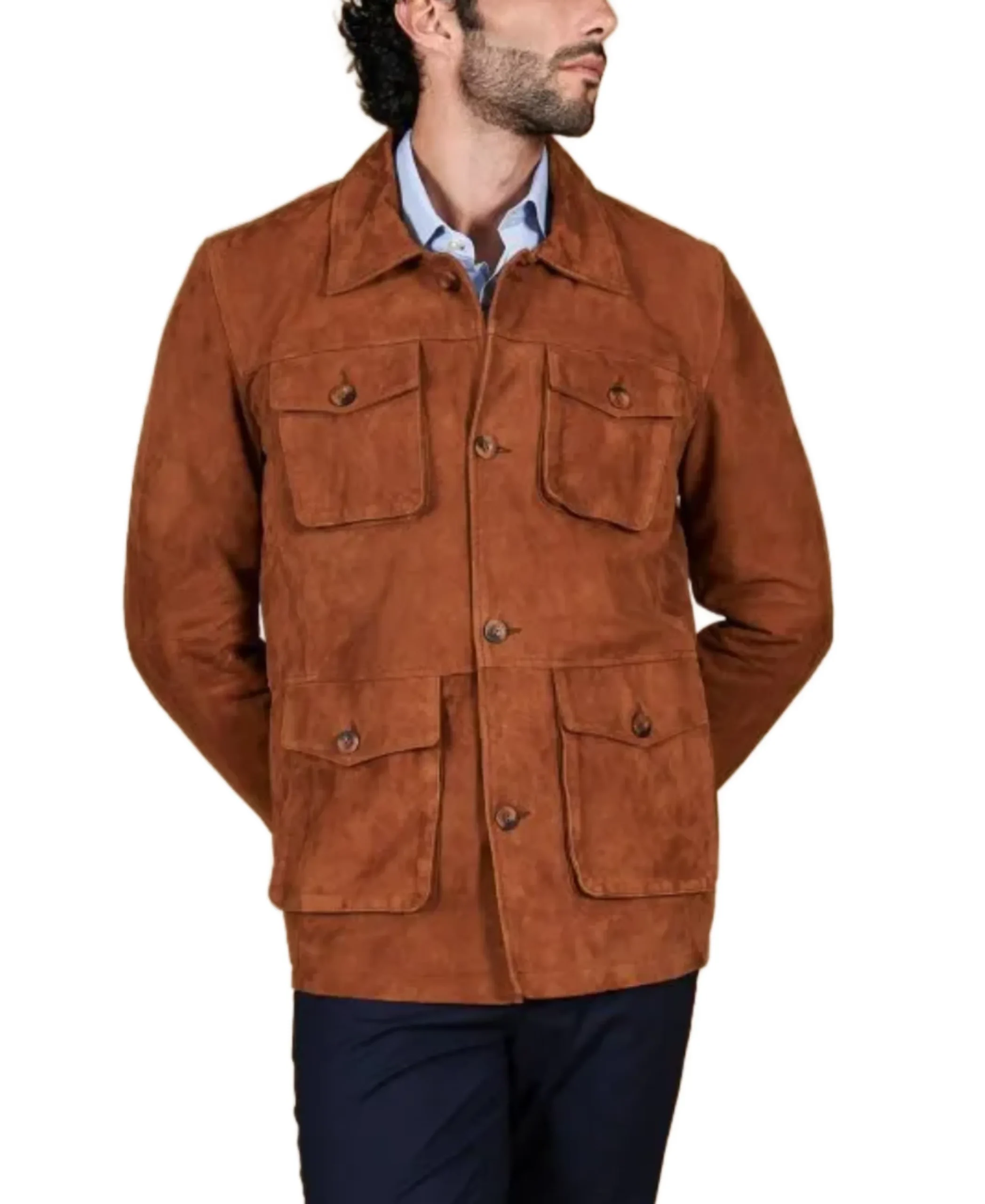 Men'S Saharan Brown Suede Leather Jacket 1 Men'S Saharan Brown Suede Leather Jacket - Trendy Leather Jackets