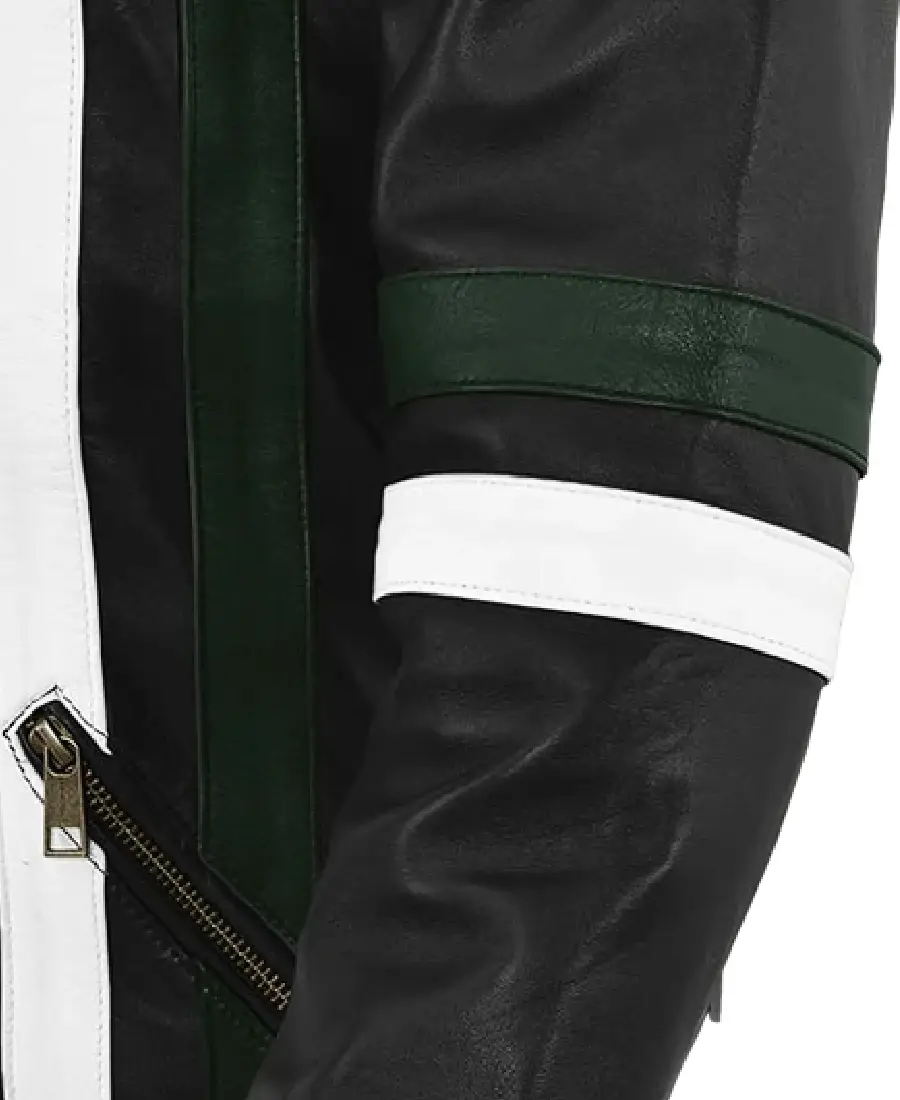 Men'S Stripe Black Leather Jacket 4 Men'S Stripe Black Leather Jacket Sleeves - Trendy Leather Jackets