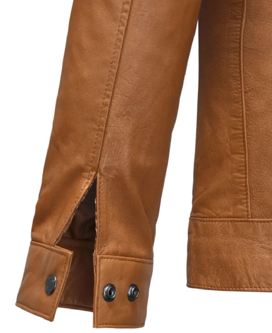 Brown Men'S Leather Jacket 4 Brown Men'S Leather Jacket Cuffs - Trendy Leather Jackets