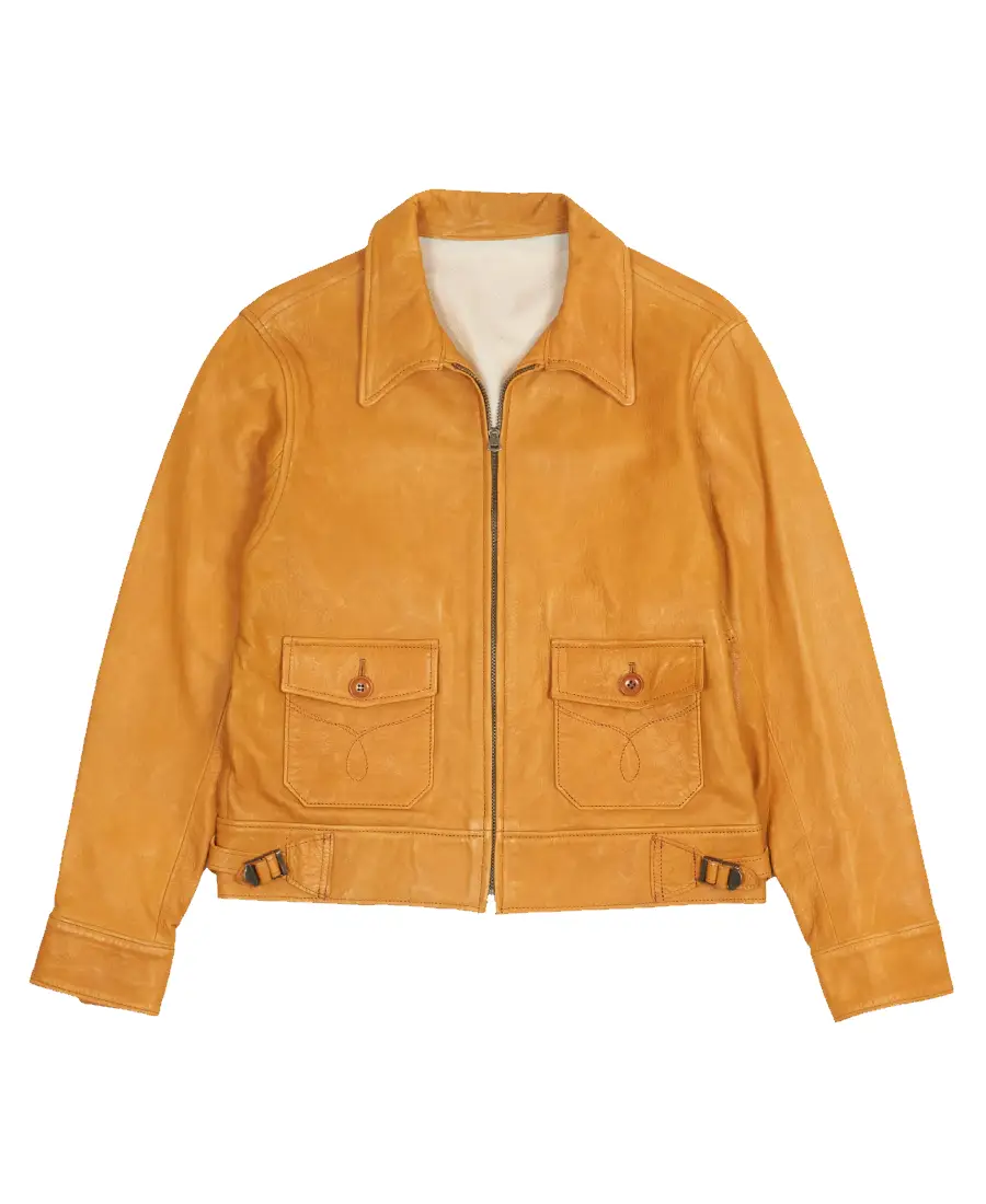 Men's Yellow Vegan Leather Jacket - Trendy Leather Jackets