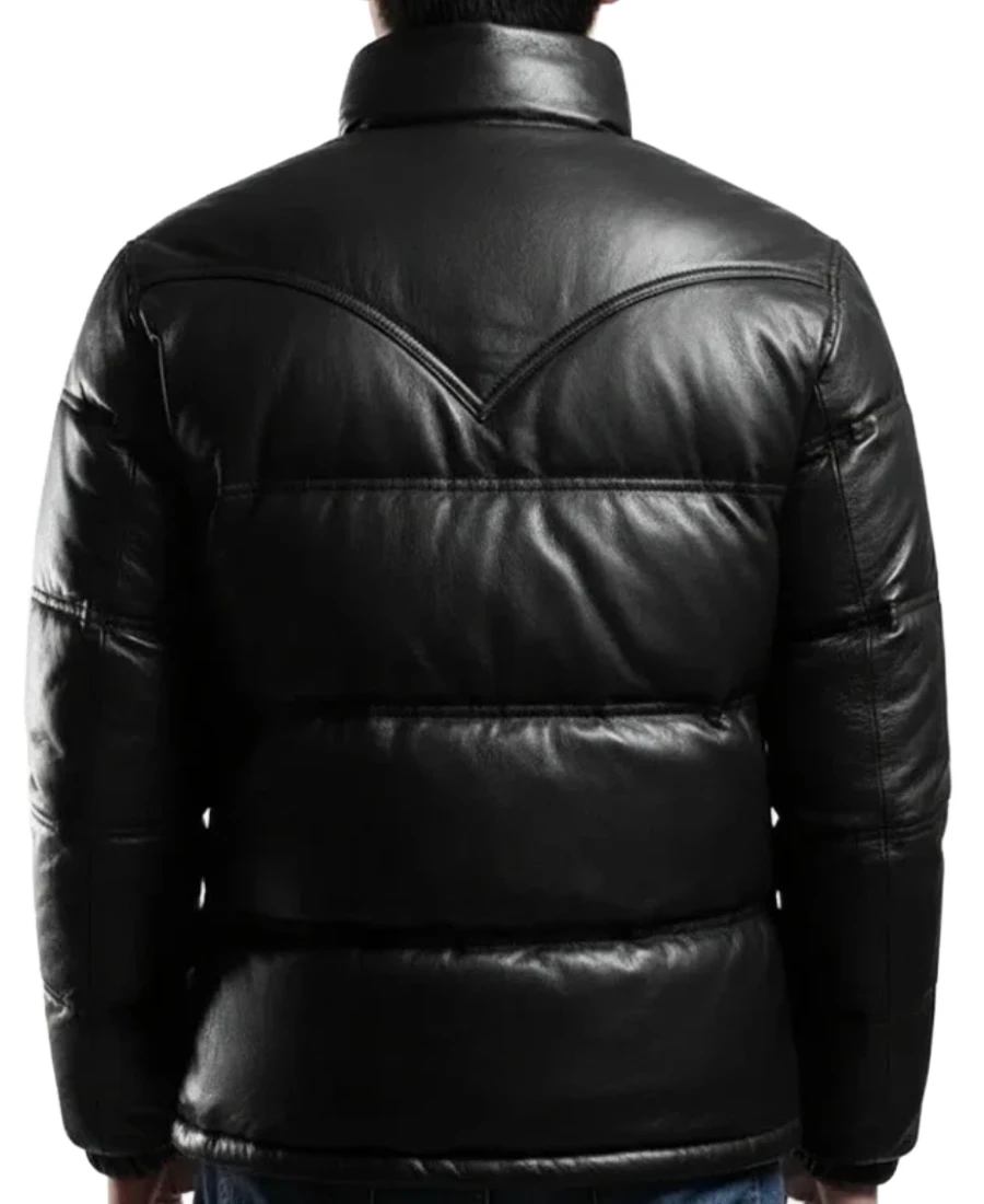 Shop The Men's Black Leather Puffer Jacket - Trendy Leather Jackets