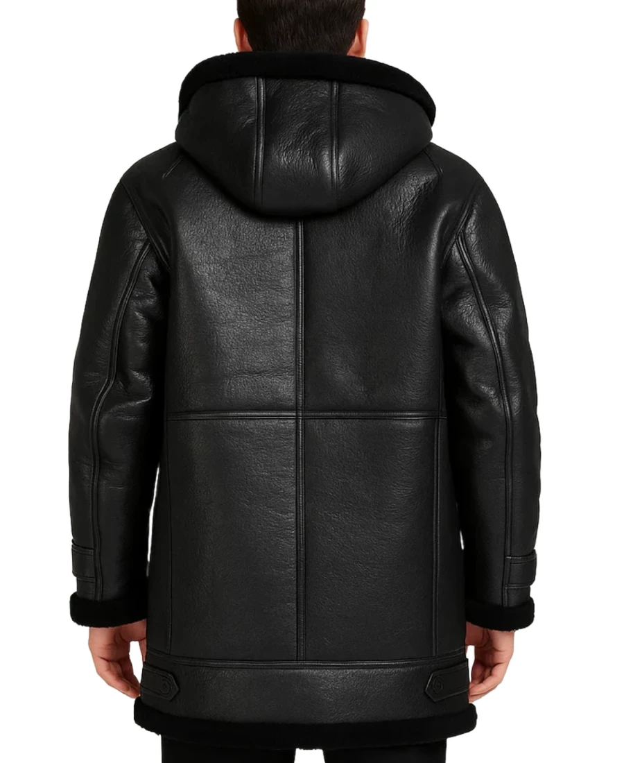 Shop The Men's Black Sheepskin Shearling Leather Coat - Trendy Leather Jackets