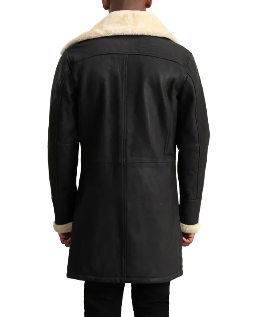 Shop The Men's Black Sheepskin Shearling Leather Coat - Trendy Leather Jackets