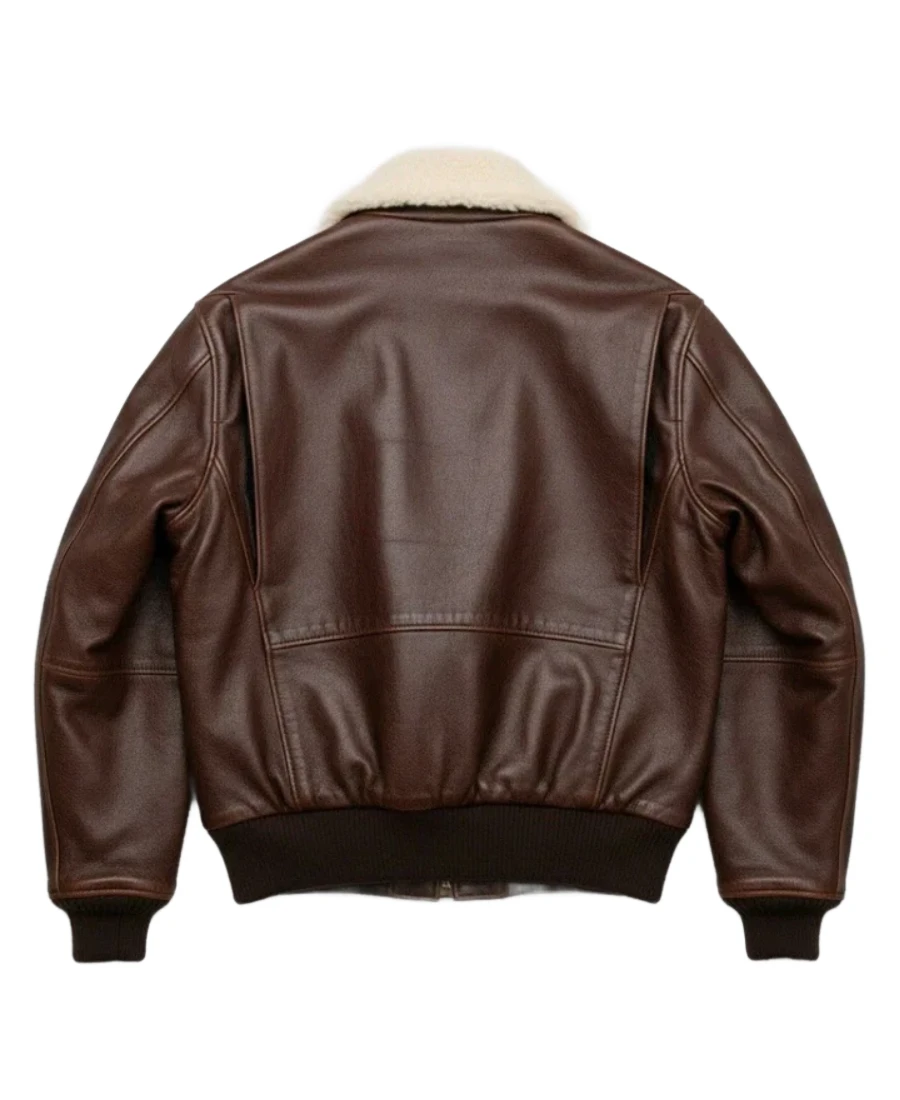 Shop The Men'S Brown Shearling Bomber Jacket - Trendy Leather Jackets