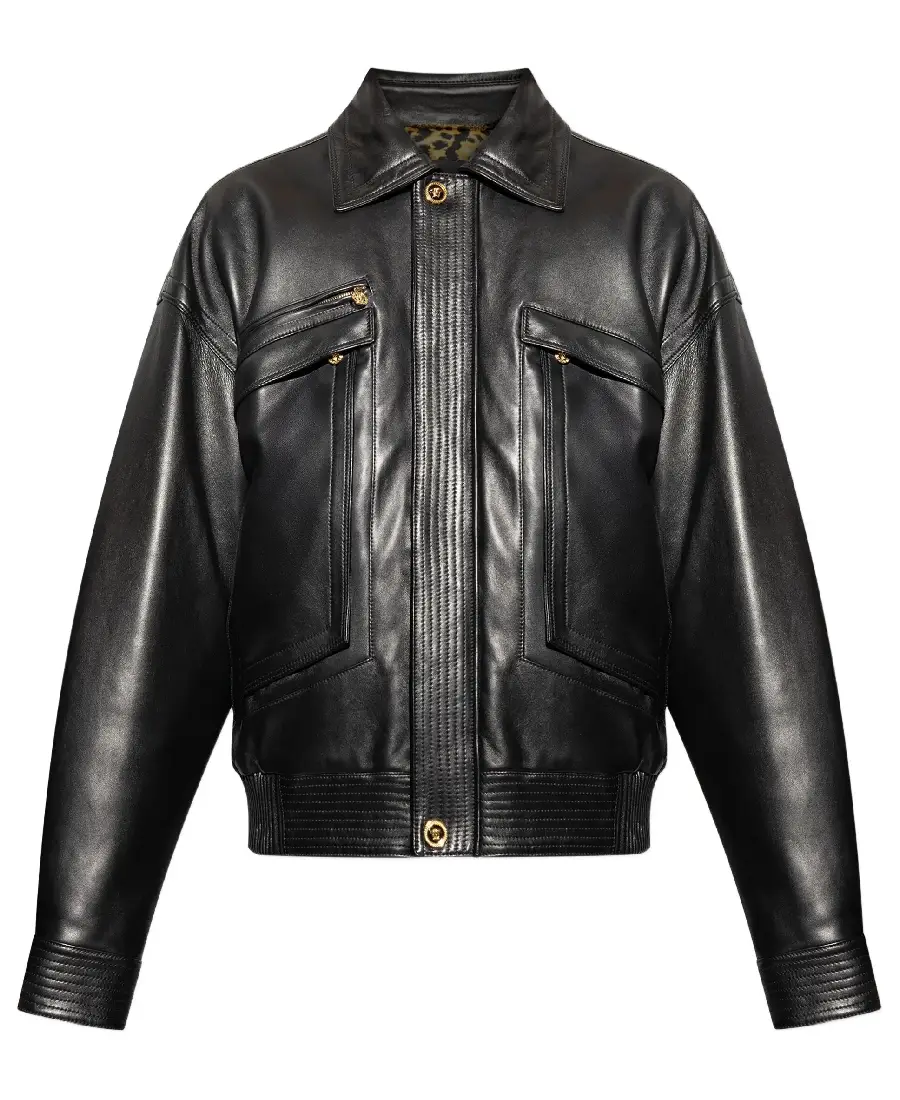 Men's Flap Pocket Black Leather Jacket - Trendy Leather Jackets