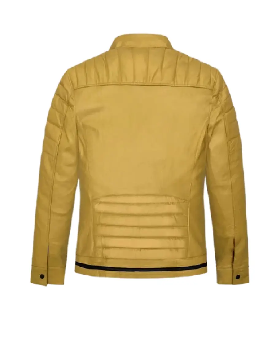 Shop The Men's Yellow Padded Leather Jacket - Trendy Leather Jackets
