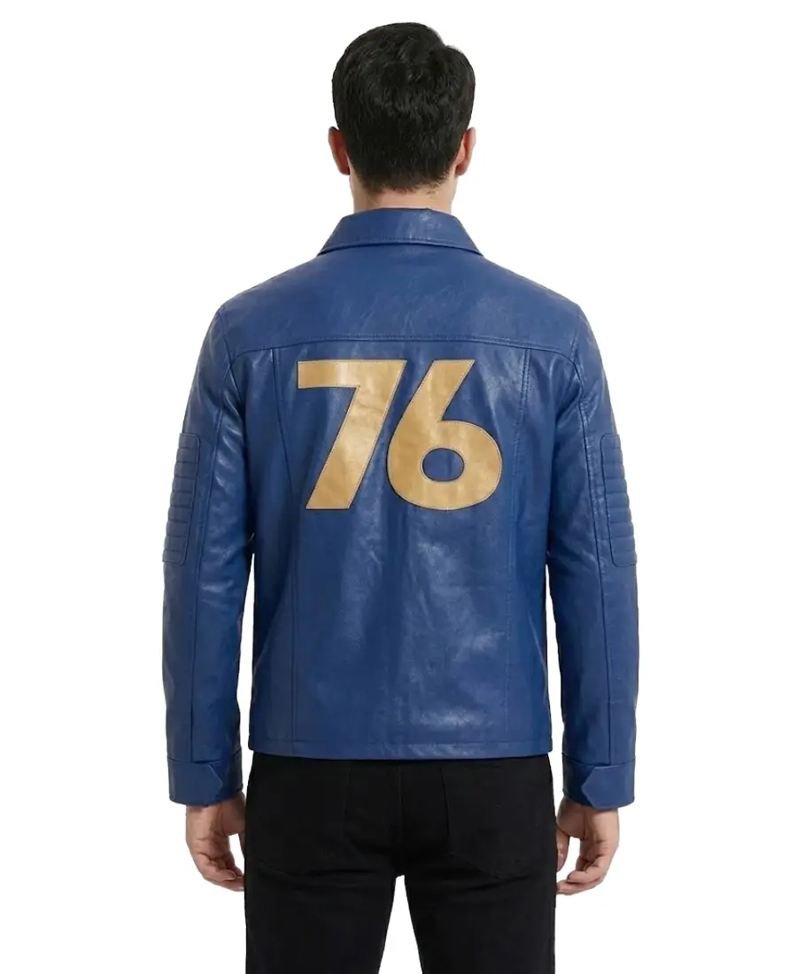 Shop The Vault 76 Blue Leather Jacket - Trendy Leather Jackets