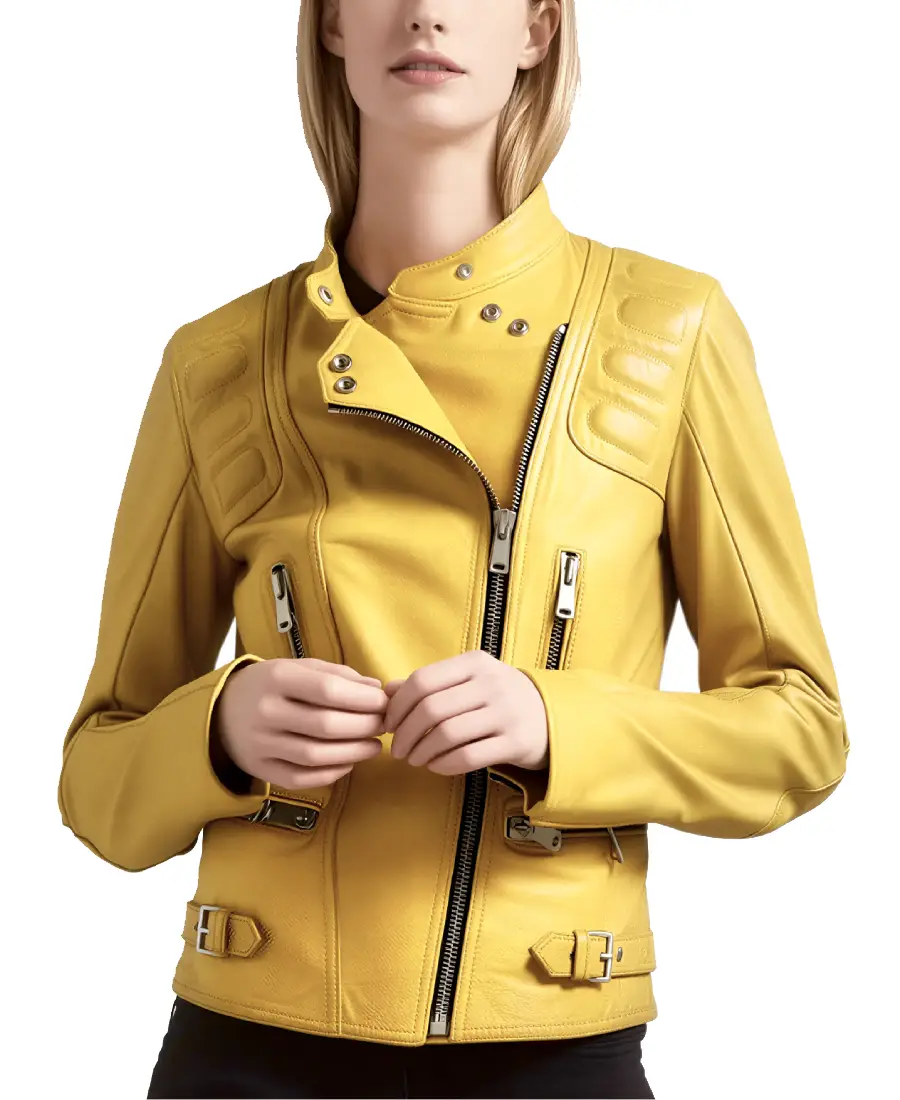 Women's Bright Yellow Leather Jacket - Trendy Leather Jackets